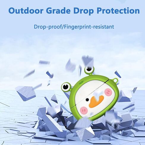 SKPY 3D Cute Cartoon Shark Design Rugged Shockproof Case Compatible with JBL Vibe Beam/Vibe 200TWS Soft Silicone with Carabiner for Boys Girls Womens Mens in Kuwait