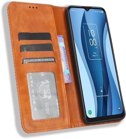 for Lively Jitterbug Smart4 Case Wallet with Card Holder, Premium PU Leather Wallet Case for Women [Built-in 3 Credit Card Slots & 1 Money Pocket] [Magnetic Closure] [Kickstand Feature], Red in Kuwait