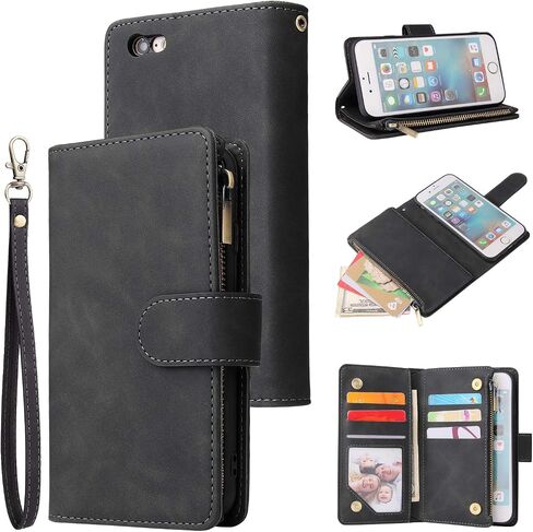 Qltypri Wallet Case for iPhone 6 iPhone 6s ، فتحات بطاقة جلدية Puct Pock Puck Puran in Kuwait