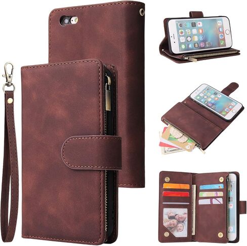 Qltypri Wallet Case for iPhone 6 iPhone 6s ، فتحات بطاقة جلدية Puct Pock Puck Puran in Kuwait