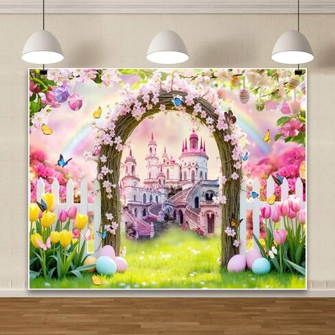 Easter Backdrop 10x8ft Spring Flower Carrots Shop Easter Backdrops for Photography Countryside Outdoor Eggs Easter Background Backdrop for Birthday Easter Party Decorations Banner in Saudi Arabia