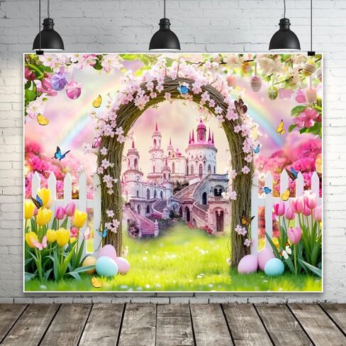 Easter Backdrop 10x8ft Spring Flower Carrots Shop Easter Backdrops for Photography Countryside Outdoor Eggs Easter Background Backdrop for Birthday Easter Party Decorations Banner in Saudi Arabia