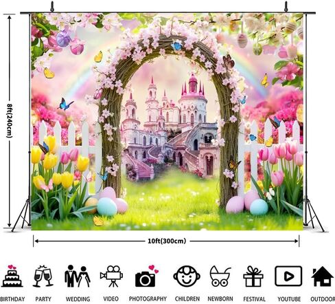 Easter Backdrop 10x8ft Spring Flower Carrots Shop Easter Backdrops for Photography Countryside Outdoor Eggs Easter Background Backdrop for Birthday Easter Party Decorations Banner in Saudi Arabia