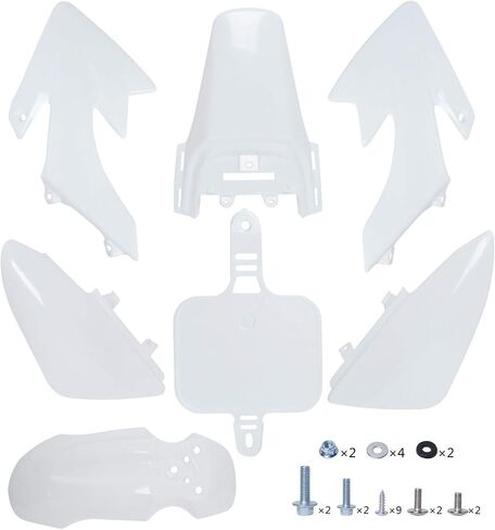 Podoy CRF50 مجموعة Fender Body Fender for Tivable مع XR50 XR 50 CRF 50 SDG SSR PIT DIRT TRAIN TRAIL BIKE Black with Bolt Work Fairing Plastic (White) in Kuwait