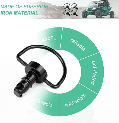 دبابيس سقف X3 متوافقة مع CAN AM X3/ X3 MAX 2017-2023 - مجموعة من 4 سقف مسامير إطلاق KIT استبدال OEM #715003815 (أسود) in Kuwait