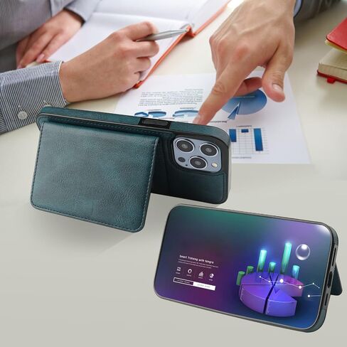 Bocasal Wallet Case for iPhone 14 Pro Max Compatible with MagSafe Magnetic RFID Blocking Detachable Premium PU Leather Flip Case with Card Slots Holder Kickstand Wireless Charging 6.7 Inch (Brown) in Kuwait