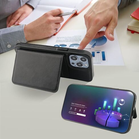 Bocasal Wallet Case for iPhone 14 Pro Max Compatible with MagSafe Magnetic RFID Blocking Detachable Premium PU Leather Flip Case with Card Slots Holder Kickstand Wireless Charging 6.7 Inch (Brown) in Kuwait