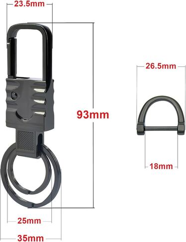 Key Chain Quick Release Spring with 2 Key Rings and Anti-Lost D-Rings Silver Smiling design Heavy Duty Car Keychain Organizer for Men and Women in Saudi Arabia
