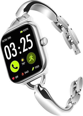 Lysandra متوافق مع Spade & Co Health Smartwatch 4 ، معصم معصم رائع من الفولاذ المقاوم للصدأ ، وحزام بديل أنيق متوافق مع Spade & Co Health Smartwatch 4 / 22mm Lug Watch in Kuwait