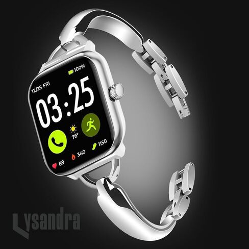 Lysandra متوافق مع Spade & Co Health Smartwatch 4 ، معصم معصم رائع من الفولاذ المقاوم للصدأ ، وحزام بديل أنيق متوافق مع Spade & Co Health Smartwatch 4 / 22mm Lug Watch in Kuwait