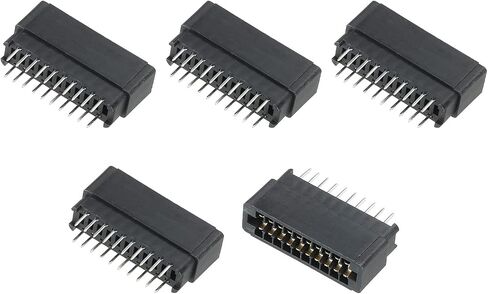 PATIKIL Card Edge Connector Black Socket Straight Connection 16 Pin 2.54mm Pitch for PCB Circuit Board, Game Console, Pack of 5 in Saudi Arabia