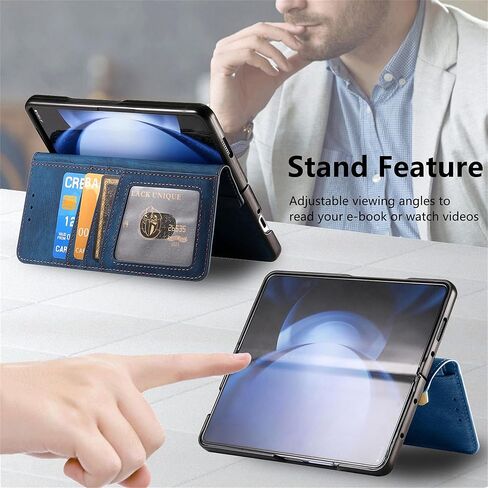CCSmall for Samsung Galaxy Z Fold 6 5G Detachable Magnetic Wallet Phone Case, RFID Blocking Material Retro Folio Flip Leather Case Zipper Purse Cover with Card Slots for Galaxy Z Fold6 KQX Black in Kuwait