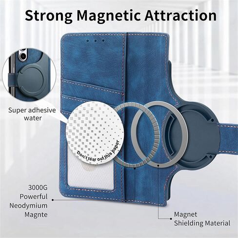 CCSmall for Samsung Galaxy Z Fold 6 5G Detachable Magnetic Wallet Phone Case, RFID Blocking Material Retro Folio Flip Leather Case Zipper Purse Cover with Card Slots for Galaxy Z Fold6 KQX Black in Kuwait