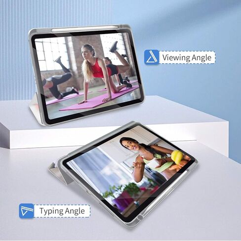 حالة Smart Folio لـ iPad Air 11 بوصة M2 (2024) ، Ipad Air 5th Case Ipad Air 4th Gen Case ، Ipad Air Cases 10.9 Inch ، iPad Pro 11 Int Case ، حامل قلم رصاص ، شحن قلم رصاص ، جليد أزرق in Kuwait