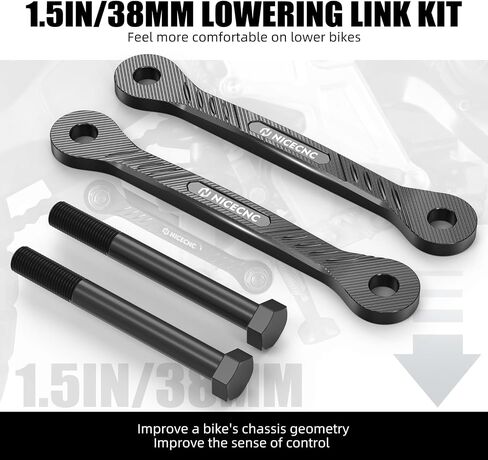Motorcycle Lowering Linkage Drop Link Lower 1.5in/38mm Compatible with Yamaha Tenere 700 /XTZ700 2019-2024, Tenere 700 Rally Edition 2020-2024, BW3-2217M-00-00, Aluminum, CNC, Black in Kuwait