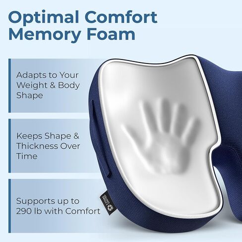 5 Stars United Seat Cushion لكراسي المكاتب - تناسب 18 مقعدًا "x14" ، عظم الذنب ، تخفيف آلام العصابة - بعقب ، ضغط وعرق النسا - ألعاب ، كرسي متحرك ، وسادة للسيارات والمكتب ، الأسود in Kuwait