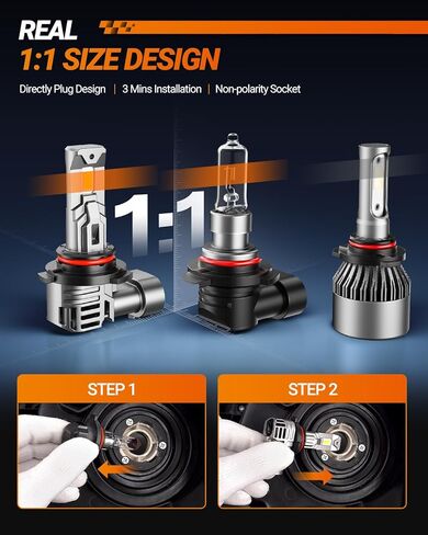 SEALIGHT 9012/HIR2 Bulbs compatible 9012 for Fog Light and Powersports Headlights, 30000 Lumens 6500K White Light, with 13000RPM Cooling Fan Plug and Play, 2 Pack in Saudi Arabia