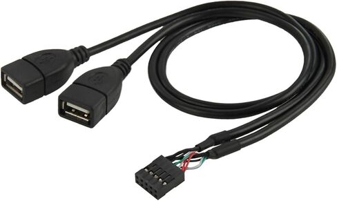 CY Cable Single USB 2.0 Male Type-A to Motherboard 9Pin 10Pin Male Header Cable with Sleeve 20cm in Kuwait