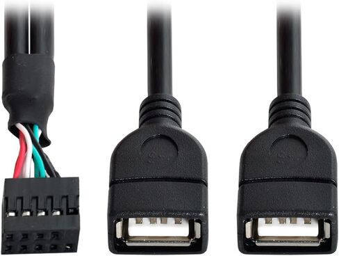 CY Cable Single USB 2.0 Male Type-A to Motherboard 9Pin 10Pin Male Header Cable with Sleeve 20cm in Kuwait