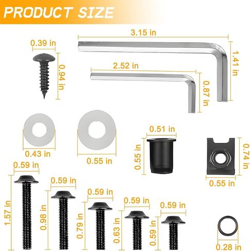 177PCS Motorcycle Fairing Bolt Kit, M5 M6 Motorbike Windscreen Screw Sets, Aluminum Fasteners Fairing Bolts Nut Clips Washers Nuts Screws Assortment, Universal for Motor Bicycles (Black) in Kuwait
