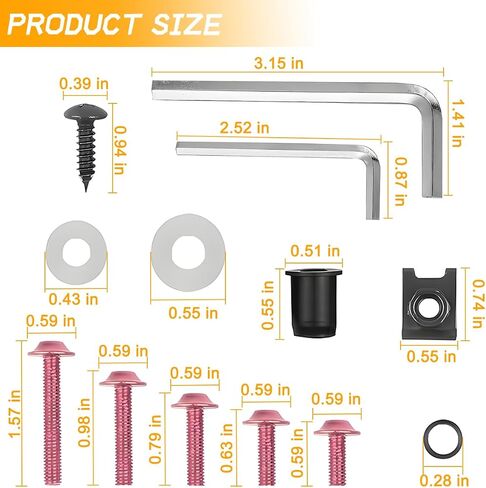 177PCS Motorcycle Fairing Bolt Kit, M5 M6 Motorbike Windscreen Screw Sets, Aluminum Fasteners Fairing Bolts Nut Clips Washers Nuts Screws Assortment, Universal for Motor Bicycles (Black) in Kuwait