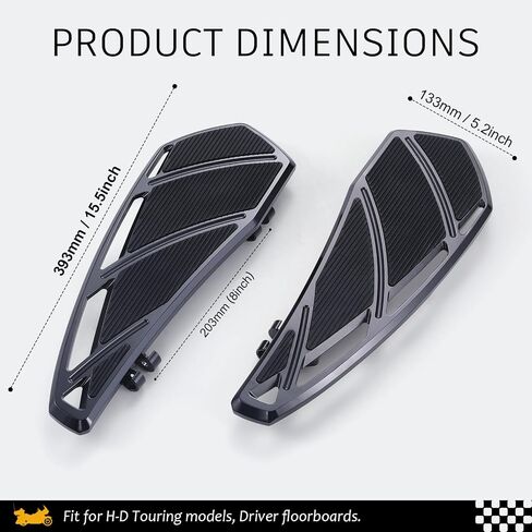 Phantom Floorboards Kit Footboards for Harley Touring Street Glide, Electra Glide, Road King, Road Glide, Softail (Black, without brake shifter lever) in Kuwait