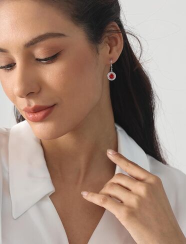 YL Round Halo Earrings Sterling Silver Dancing Diamond Solitaire Stud Earrings Jewelry for Women in Saudi Arabia
