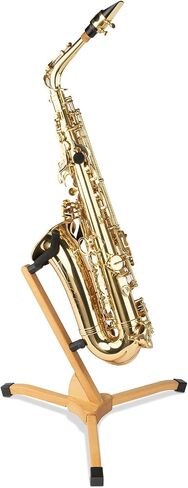 STRICH Wooden Saxophone Stand Display For Alto Sax, Handmade Solid Wood Floor Stand Holder Colour Walnut, Weighted Heavy Base (FH-4, Sax) in Saudi Arabia