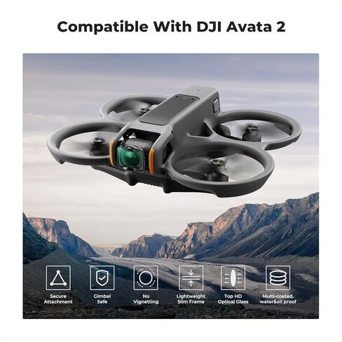 K&F Concept Upgrade 4Pack ND Filter Kit Compatible with DJI Avata 2, ND8 ND16 ND32 ND64 Neutral Density Filters Drone Lens Accessories, Multi-Coated HD Optical Glass/Gimbal Safe in Saudi Arabia