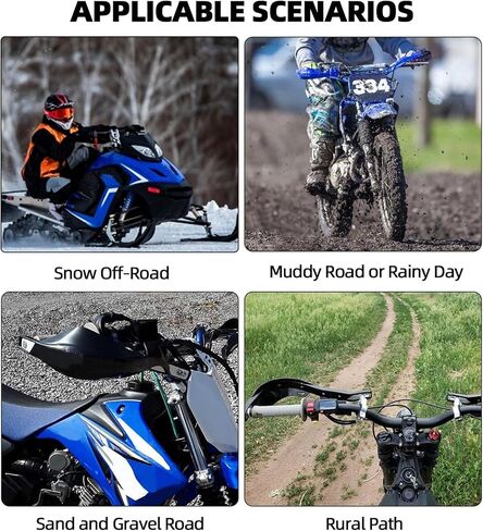 JFG Racing Dirt Bike Handguards ، Universal 7/8 "و 1 1/8" Brush Handbar دراجة نارية يدوية للدراجة الترابية الثلجية Enduro Motocross Supermoto Scooter ATV Off Road Associory - Black in Kuwait