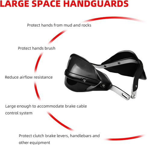JFG Racing Dirt Bike Handguards ، Universal 7/8 "و 1 1/8" Brush Handbar دراجة نارية يدوية للدراجة الترابية الثلجية Enduro Motocross Supermoto Scooter ATV Off Road Associory - Black in Kuwait