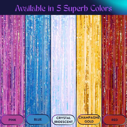 40 by 96 Inches Fringe Curtain for Christmas, Birthday, and Weddings, Indoor and Outdoor Events Party Decorations and Supplies, High-Shine and Sparkly Tinsel Foil Curtain (Purple) in Saudi Arabia