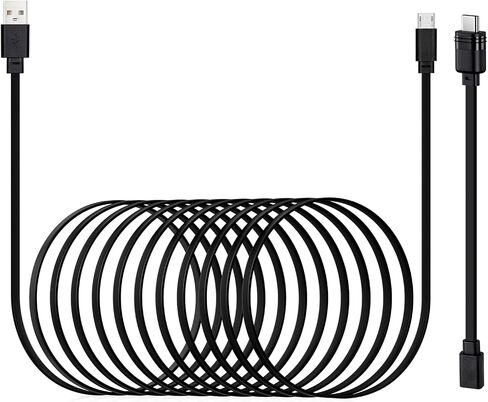 كابل امتداد طاقة 50 قدمًا متوافقًا مع Blink Mini 2 ، Blink Mini و Blink Outdoor 4 Cameras - 15m Micro Micro Charging Cord مع محول مقاوم لـ USB C 30 سم وشاحن سريع 18W ، Black in Kuwait