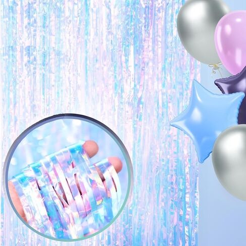 40 by 96 Inches Fringe Curtain for Christmas, Birthday, and Weddings, Indoor and Outdoor Events Party Decorations and Supplies, High-Shine and Sparkly Tinsel Foil Curtain (Purple) in Saudi Arabia