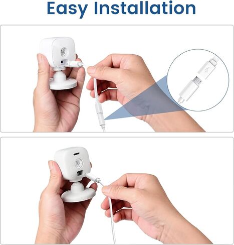 كابل امتداد طاقة 50 قدمًا متوافقًا مع Blink Mini 2 ، Blink Mini و Blink Outdoor 4 Cameras - 15m Micro Micro Charging Cord مع محول مقاوم لـ USB C 30 سم وشاحن سريع 18W ، Black in Kuwait