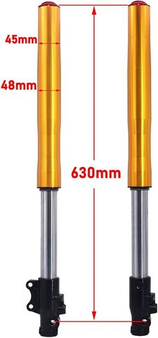 Front Inverted 630MM Fork 45MM/48MM with Shock Protector Cover for Chinese Dirt Pit Bike CRF KLX (Black Red-15mm Alxe) in Saudi Arabia