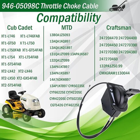 746P06891 746-06891 51 Inch Throttle Cable Fit for CUB Cadet ZT1-42 KH, ZT1-50 KH FAB, ZT1-54 KH FAB, ZT1-42 KH FAB, ZT1-46 KH FAB, ZTS1-42 KH FAB, ZTS1-46 KH FAB ZT2-60 KH FAB Lawn Mover Engine in Kuwait