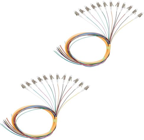 12 Fibers LC OM1 62.5/125 Multimode (MM) Fiber Optic Pigtail 1.5m LC Multimode Fiber Cable Pigtail for Engineering Network Fiber Access, 4 Packs in Kuwait