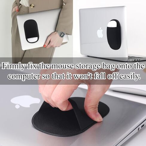 Frankmate Universal Stick-On Mouse Pouch, Reusable Adhesive Laptop Mouse Holder, No Glue Residue, Slim Mouse Holder Compatible with iPad or MacBook (Gray) in Kuwait