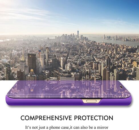 S25+ Plus Case متوافق مع Samsung Galaxy S25+ 5G علبة الهاتف الخليوي مع Kickstand ، Pu ، و COLLE View Mirror Flip Cover Cover Froofchproof Prostroom for Samsung S25 Plus ، 2025 (Blue) in Kuwait