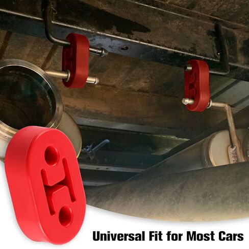 SINGARO Rubber Exhaust Hanger, Muffler Exhaust System, Heavy Insulator Support Bushing Installation, 2 Holes 0.47 Inch, High-Density Tailpipe Damping Hanger (4PCS Black) in Saudi Arabia