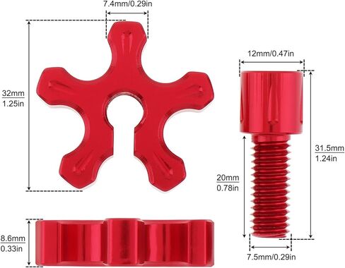 Windance 2 Pack M8 Clutch Cable Adjustment Screws, Motorcycle Brake Wire Adjuster, CNC Aluminum Slotted Screws Fit for AR125LC / EN500 / GPX250 ATC UTV Sport Bike (Black) in Kuwait