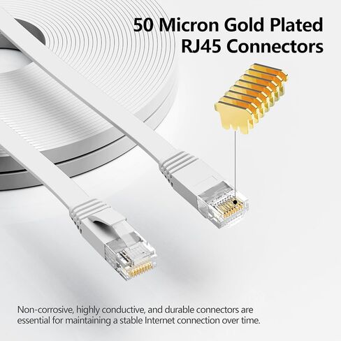 Cat 6 Outdoor Ethernet Cable 35 ft ، Support Cat8 Cat7 شبكة ، 10 جيجابت في الثانية 24awg النحاس النقي ، كابل Cat6 ، كابل 6 ، كابل الإنترنت ، كبل الشبكة ، كابل RJ45 ، كابل التصحيح ، كابل LAN للألعاب in Kuwait