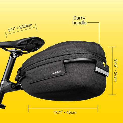 Topeak DynaPack Bike Seat Post Mount Bag with Fixer, Rain Cover, Black, 39 x 18 x 17 cm / 15.3" x 7.1" x 6.7" (Bag w/Frame) in Saudi Arabia