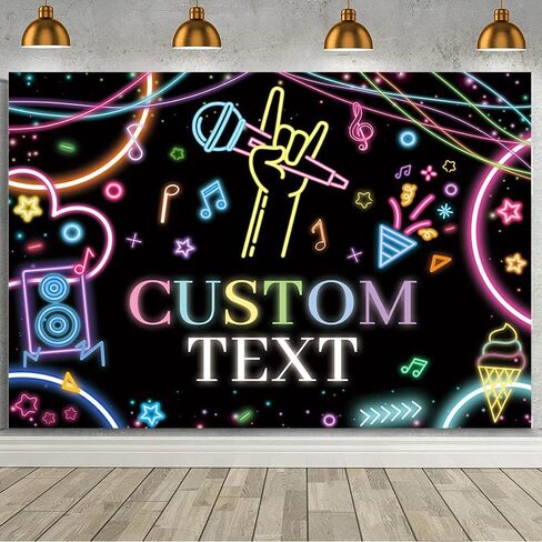 Mehofond 7x5ft Karaoke Party Backdrop Barge Rock Star Music Disco Banner Music Music Thief Karaoke Party Decoration in Kuwait