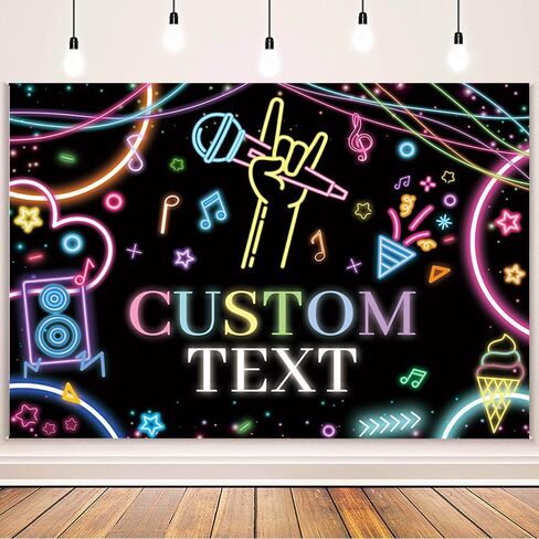 Mehofond 7x5ft Karaoke Party Backdrop Barge Rock Star Music Disco Banner Music Music Thief Karaoke Party Decoration in Kuwait