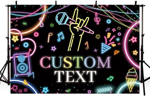 Mehofond 7x5ft Karaoke Party Backdrop Barge Rock Star Music Disco Banner Music Music Thief Karaoke Party Decoration in Kuwait