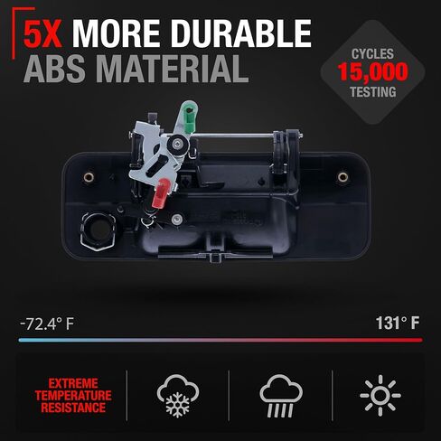 Tailgate Handle Assembly Replacement, Upgraded Metal - Compatible with 2007-2013 Toyota Tundra - Liftgate Latch Handle, Textured Black No Camera Hole - OEM 69090-0C040, 81213, TO1915113 in Kuwait