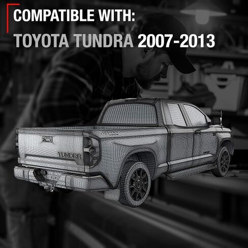 Tailgate Handle Assembly Replacement, Upgraded Metal - Compatible with 2007-2013 Toyota Tundra - Liftgate Latch Handle, Textured Black No Camera Hole - OEM 69090-0C040, 81213, TO1915113 in Kuwait