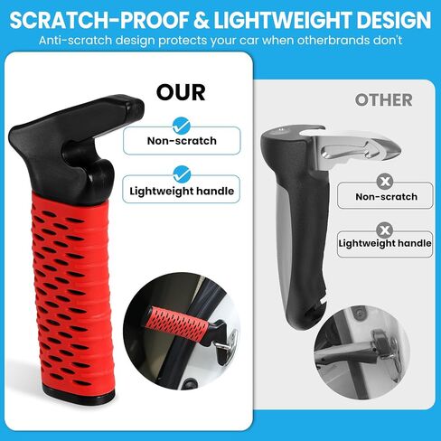 Car Door Handle for Elderly, Car Handle Assist Support Handle, Portable Elderly Assistance Mobility Aids for Getting Out of Car, Auto Grab Cane for Seniors and Handicapped, Red in Saudi Arabia